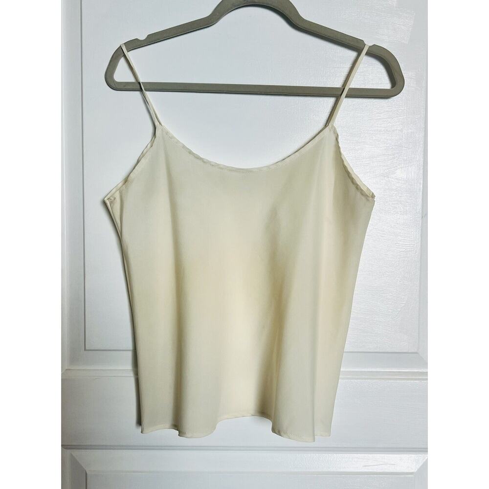 Los Angeles Boutique Scoop Neck Sleeveless Cami Tank Top Ivory NEW Sz 16